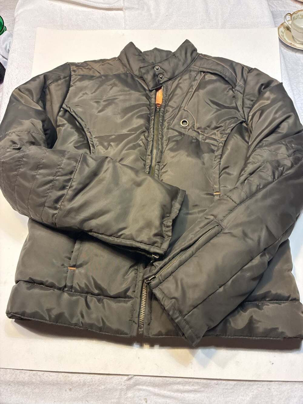 Coffeeshop Quilted Puffer Moto Jacket